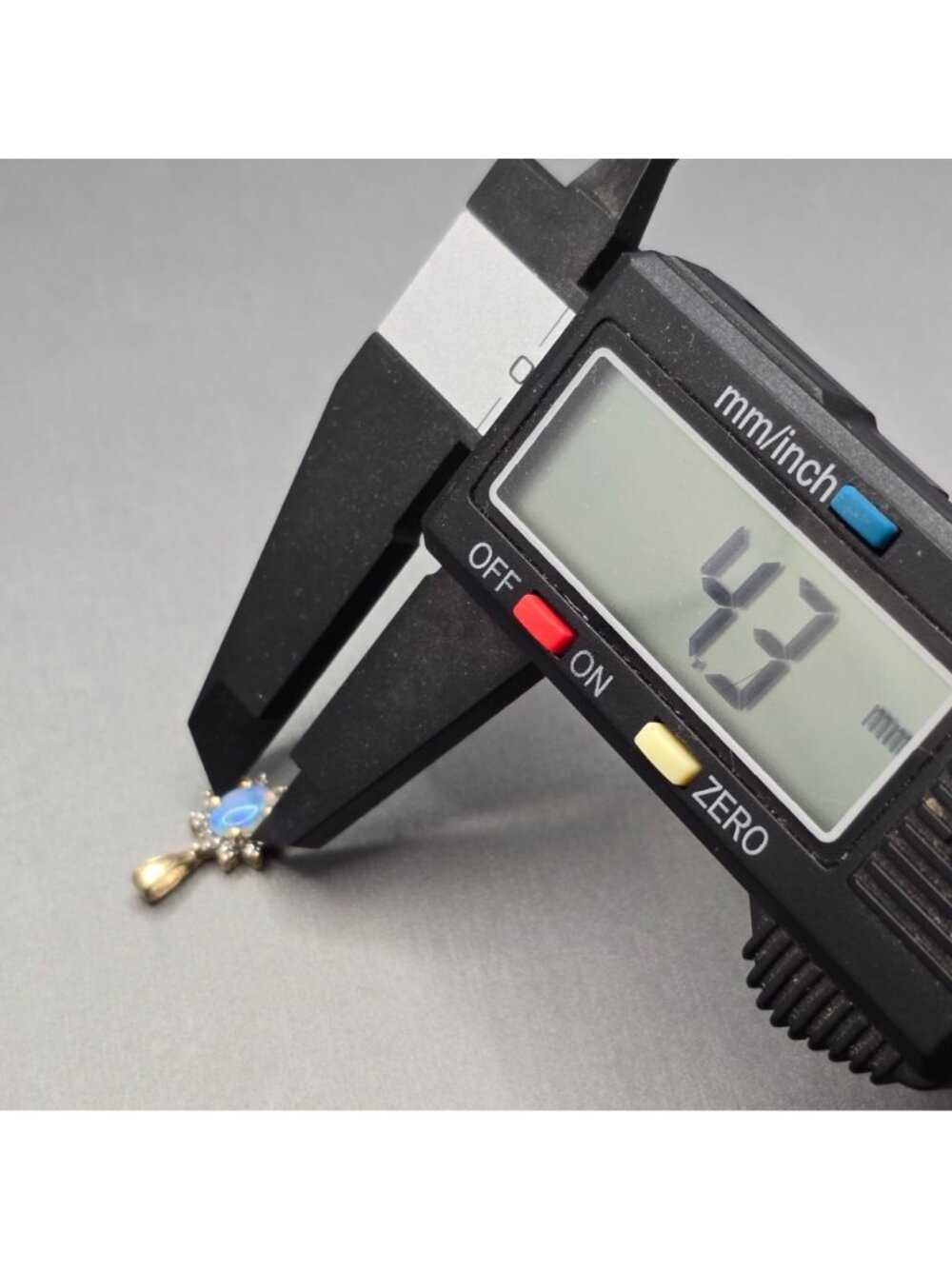 Vintage 10k Gold Opal Diamond Pendant Sunburst Halo Genuine Gemstone Signed - Picture 7 of 14